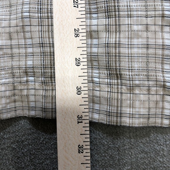 Gander Mountain Guide Series Mens Shirt Extra Large Khaki Plaid Short Sleeve - Picture 6 of 7